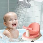 Baby Bath Seat 6 Months Plus Folding Stand Baby Bath Tub with Strong Suction Ergonomic Baby Bath Support Chair Non-Slip Baby Bath Chair, Stable Shower Chairs for Babies - Image 3