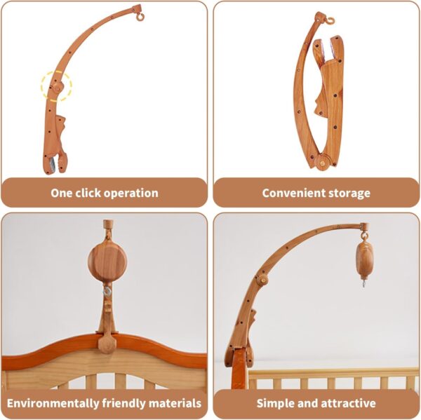 Obelunrp Baby Crib Claw Mobile Bed Bell Holder| Baby Crib Claw,Mobile Bed Bell Holder,DIY Toy Decoration Hanging Arm,Mount for Mobile Hanging,Baby Crib Attachment for Nursery Decor - Image 2