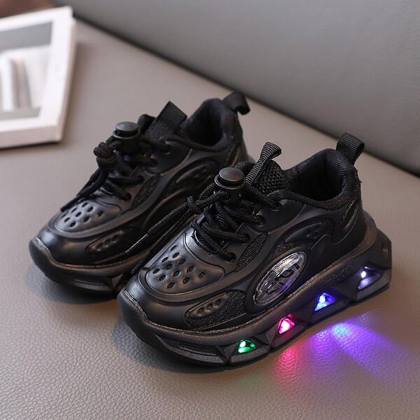 Clearance toddler sneakers size 7 wide toddler boots for girls size 4 Luminous Breathable Casual Shoes With Light For Middle And Small Children Lightweight Soft Sole Baby Walking Shoes UK Size - Image 3