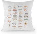 FLDAS Classroom Pillow Covers 18x18, Classroom Pillows for Kids Reading Corner, Toddler Boys Kids Room Nursery Decor, Transportation Alphabet Kids Pillows Decorative Throw Pillows Cover
