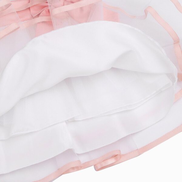 Nimiya Newborn Baby Girls 3D Flower Girl Dress Wedding Pageant Birthday Party Dress with Bloomers Outfit Set Pearl Pink 0-3 Months - Image 5