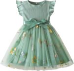 NNJXD Baby Girl Flower Embroidery Tulle Dress Elegant Toddler Birthday Party Dresses