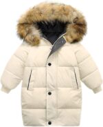 amropi Kids Girls Hooded Coat Puffer Jacket Winter Overcoat Warm Outerwear for 2-10 Years