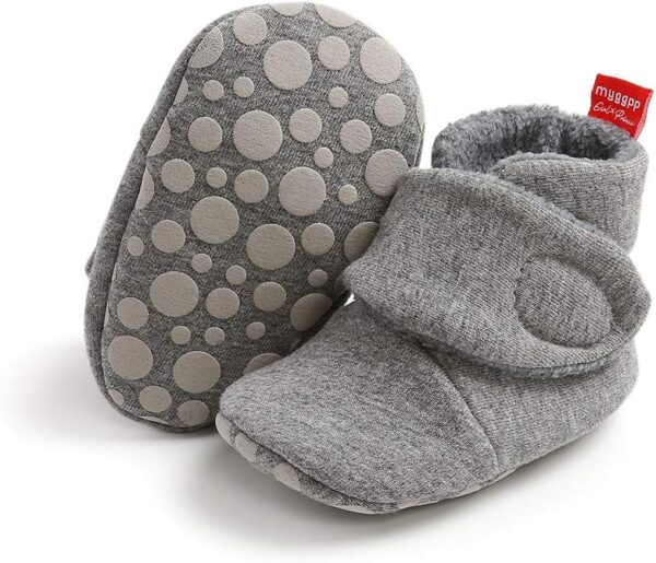 Matt Keely Baby Boys Girls Anti-Slip Soft Sole Slipper Booties Infant Crib Shoes Crawler Warm Winter Boots with Fleece Lining - Image 5