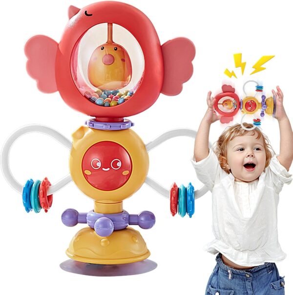 Newborns Baby Toys Wrist Rattle - High Chair Suction Toy, Suction Base Cup Toy | Sensory Activity Center Developmental Toys with Early Development Baby Toys, Sensory Teether Baby Toys - Image 8