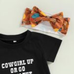 Western Baby Girl Clothes Boho Cow Print Short Sleeve Tassel T Shirt Top + Bloomer Shorts Set Infant Summer Outfits - Image 3