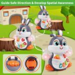 Wanonoo Easter Bunny Toys for 6 to 12 Months Baby Musical Crawling Toy for 1 Year Old Gilrs Boys, Light Up Walking Interactive Toys, Easter Gifts for Babies Toddlers Kid 1 2 3 Year Old Easter Present - Image 5