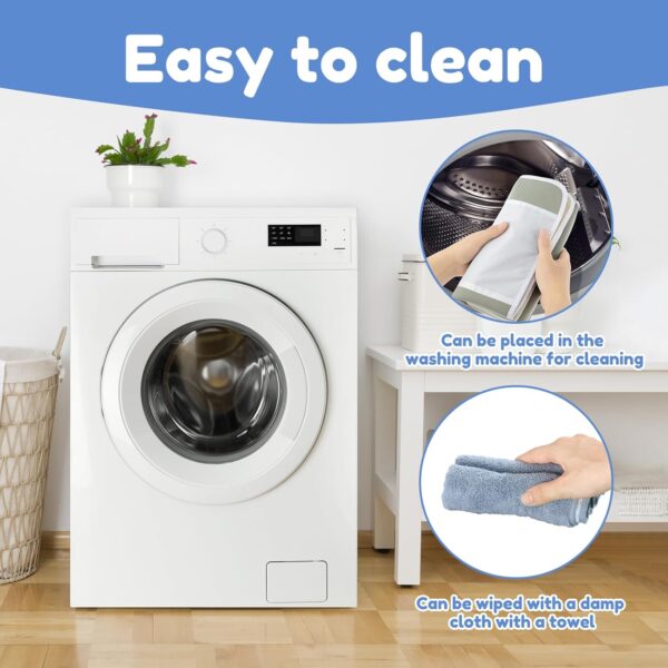 2Pcs Baby Bath Kneeler and Elbow Rest Pad Set,Comfortable Foam Bath Kneeling Pad, Non-Slip Bath Tub Elbow Pad with 4 Organizer Pockets, Washable Baby Bath Cushion Bath Kneeling Pad for Toddler (Grey) - Image 5