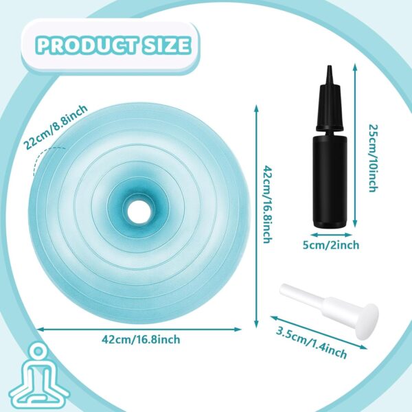 Lewtemi Flexible Seating for Classroom 16.8 Inch Inflatable Yoga Ball Chairs with Inflator Donut Exercise Ball Chair Cushion Seat for Kids Student Sensory Balance Home Office - Image 2