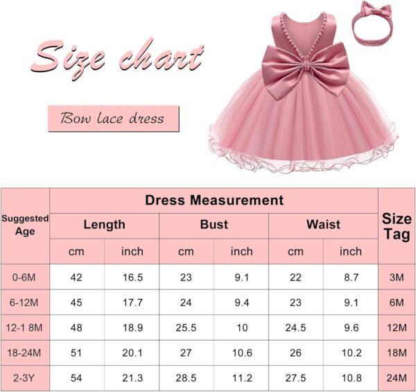 LZH Baby Girls Ruffle Lace Backless with Headwear,Bowknot Flower Dresses Pageant Party Wedding - Image 6