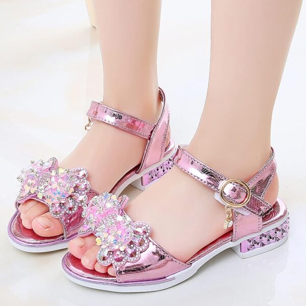HSD Children Shoes Fashion Thick Soles With Diamond Butterfly Sandals Summer Open Toe Student Dance Princess Shoes Sandals Girl Size 5 - Image 2