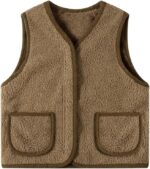 Hovershoes Todder Baby Boys Girls Fleece Vest Outerwear Sleeveless Fall Winter Warm Fleeced Gilet Kids Fleece Jacket Zipper with Pockets Outwear Plush Waistcoat