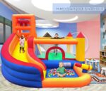 Ballsea Bouncy Castle, Inflatable Trampoline Bounce House with Long Slide, Climbing Wall, Ball Pit, Cannon, Bucket Dump for Kids Indoor Outdoor - Image 2