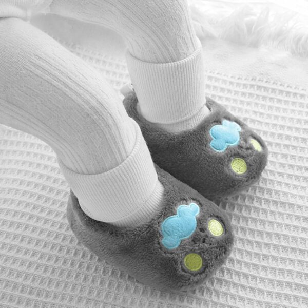 Baby Boy Gifts Newborn 0 3 Months Rain Shoes Baby Kids Socks Shoes Toddler Shoes Cotton Shoes Plus Velvet Thick Warm Soft Bottom Shoes Cute Do Not Fall Baby Trainer Socks 0 3 Monthsblack Suede Boots - Image 4