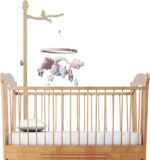 Baby Mobile Arm, Upgraded Wooden Crib Mobile Holder Without Mosquito Net, DIY DIY Cot Mobiles for Babies Mobile Stand Easy Installation for Hanging Bed Bell(Without Mosquito net) - Image 4