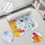 Othway Baby Bath Mat Non Slip 100 x 40 cm, Cartoon Children Bathtub Mat Anti Mold Extra Long Bathroom Shower Mat,Bath Mat for Kids with Suction Cups & Drain Holes - Image 3