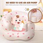 Winuoyang Inflatable Baby Seat, Inflatable Baby Chair for Babies 3-36 Months Built in Air Pump Portable Baby Support Seat Baby Sitting Support Summer Toddler Shower Chair Floor Seat (Rabbit) - Image 5
