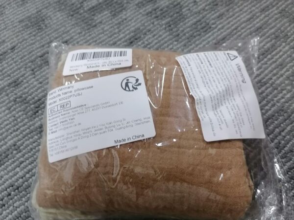 Winmany Toddler Cotton Muslin Pillowcases Baby Girl Boy Pillow Case Travel Cushion Pillow Covers with Envelope Design Cot Bed Accessories Fit for 13"x18" 14" x 19" 12"x16" Pillow (Brown+Khaki) - Image 12