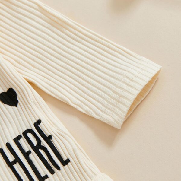 YILEEGOO Newborn Baby Girl Outfit Long Sleeve Hello I'M NEW HERE Romper Bloomers Tutu Skirt Socks Headband Set 4Pcs Clothes - Image 5