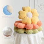 Sioloc Flower Shaped Throw Pillow, Fun Daisy Pillow, 15.7" SkyBlue Flower Pillow Cute Decorative Seat Cushion Aesthetic Flower Plush Pillows for Bed Floor Couch Chair - Image 5