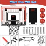 OSDUE Mini Basketball Hoop, Basketball Hoop for Kids, Indoor Basketball Hoop Toys with Net, 3 Balls, Air Pump, Electronic Scoreboard, for Door Bedroom Outdoor Mini Hoop Games Sport Toys Gifts-B - Image 2