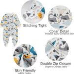 MAMIMAKA Newborn Baby Boys Girls one-Piece Sleepsuit 4 Pack 2-way Zip Footed Pajamas for Play and Sleep - Image 2