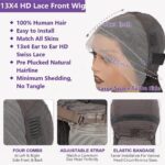 30 Inch 13x4 Curly Wave Lace Front Wigs Human Hair HD Lace Wigs Human Hair Wigs for Black Women Human Hair 180% Density Lace Frontal Wig Pre Plucked with Baby Hair - Image 5