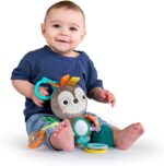 Bright Starts Sloth Plush Playful Pals Take-Along BPA-free Stroller Baby Toy, Age Newborn+