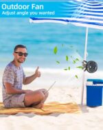 benpen Pram Fan Clip on Stroller Portable Baby Buggy Fan Cooling Pram Accessories,Battery Rechargeable Portable Personal Travel Fan Pushchairs Crib Bed Treadmill Baby Bike Seat Holiday Essentials - Image 6