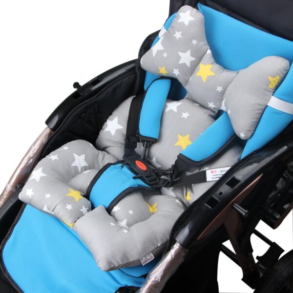 KAKIBLIN Baby Stroller Cushion, Infant Car Seat Insert Pillow for Stroller, Car Seat, Pram, Pushchair, Newborn Stroller Insert Cushion,Stroller Cushion Head Body Support, Infant Seat Pad (Star) - Image 5