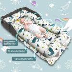 Baby Lounger, Foldable Portable Infant Lounger, Baby Nest Cover, Suitable for 0-24 Months Newborn Baby Lounger,Home Travel Dual-Purpose Baby Nest（Blue Dinosaur） - Image 5