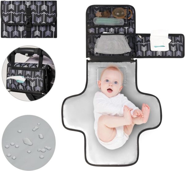 demaxiyad Portable Changing Mat,Foldable Babies Diaper Changing Pad Babies Changing Mat - Waterproof Portable Diaper Changing Station Diaper Changer Travel Bag - Image 4