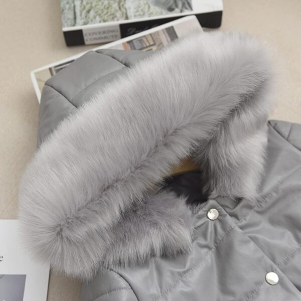 Clode Toddler Girls Faux Fur Jacket Kids Thicken Coat Winter Warm Faur Leather Button Down Jacket With Fleece Hood Long Sleeve Outerwear Trendy Outwear - Image 3