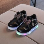 LED Baby Boots Infant Sport Luminous Girls Kids Shoes Bowknot Baby Shoes Glowing Shoes for Boys Size 5 Baby Shoes Light Up Kids Little Boy Shoes Size 12 Light Up - Image 4