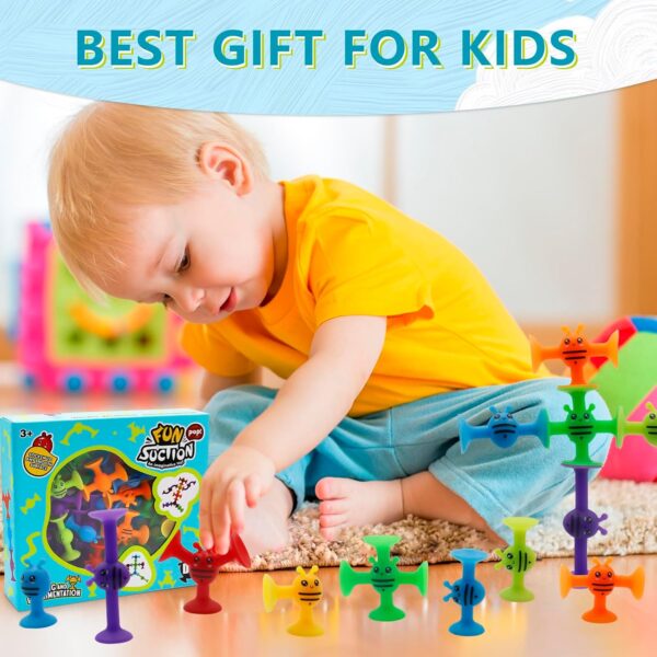 38 Pcs Suction Bath Toys for Kids, Silicone Suction Cup Toys for 3 4 5 6 7 Year Old Boys Girls, Bath Toys for Toddlers, Sensory Toys for Stress Release and Travel - Image 5