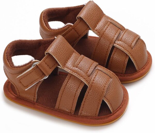 YANFJHV Anti Slip Kids Shoes Squeaky Sandals Closed Toe Non-Slip Rubber Sole Baby Sandals for Girls 0-12 Months - Image 5