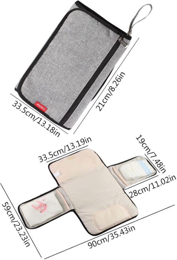 Foldable Diaper Changing Pad - Waterproof Folding Diaper Organizer Bag | Lightweight Changing Mat for Parks, Shopping Malls, Restaurants, Travel, Camping - Image 6