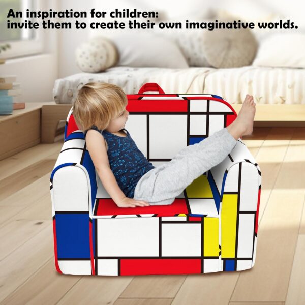 Cuddly Toddler Chair, Kids Snuggly-Soft Armchair,Kids Sofa Chair with Washable and Removable Cover,Toddler Foam Chair with Friendly Carrying Handle, Reading Couch for Boys and Girls - Image 6