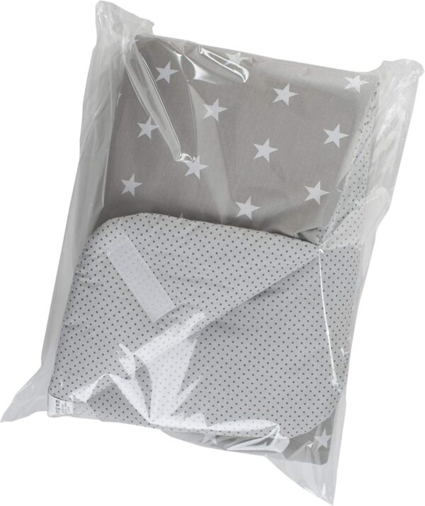 Medi Partners Swaddling Blanket Pillow 100% Cotton 75x75cm Sleeping Bag Double Sided Soft All Year Round Multifunctional Anti-Allergic Babies (Blue Teddy) - Image 4