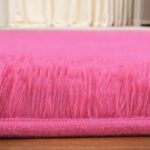 GREFFY Soft 2x4 Feet Area Rug, Modern Yellow Shag Carpet, Shaggy Plush Rugs for Bedroom, Indoor Nursery Dorm Bedside Fluffy Rug for Living Room, Fuzzy Teen Girls Aesthetic Home Decor, Hot Pink - Image 2