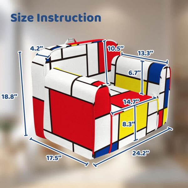 Cuddly Toddler Chair, Kids Snuggly-Soft Armchair,Kids Sofa Chair with Washable and Removable Cover,Toddler Foam Chair with Friendly Carrying Handle, Reading Couch for Boys and Girls - Image 2