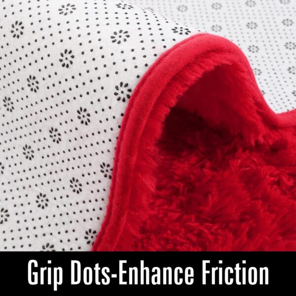 DETUM Red Rug 2x6 Feet - Fluffy Red Runner Rugs for Bedroom Shaggy 2' X 6' Living Room Rug Soft Rugs for Kids Room Non-Slip Nursery Office Dorm Washable Carpets Home Decor - Image 6