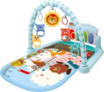 Jubepk Kids Gym Mat, Musical Activity Center with Lights, 74x56x43cm Developmental Mat with Detachable Toys, Ideal for Boys and Girls to Enhance Motor Skills