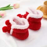 Shoe for Baby Girls Boys Warm Soft Booties Anti Slip Socks Shoes Pre-Walker Shoes Mary Jane Infant Toddler Shoes Baby Boys Girls Indoor Slippers Floor Socks - Image 4