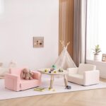 Tiita Kids Sofa, 2-in-1 Toddler Chair, Convertible Children Couch to Lounger, Flip Out Kid Sofas Chair, Toddler Armrest Chairs Bed, Folding Kids Play Sofa for Girl or Boy (Beige) - Image 5