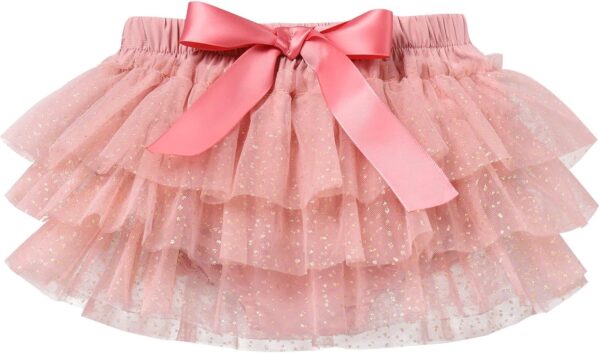 FYMNSI Baby Girls 1st Birthday Photo Shooting Outfit Floral Lace Long Sleeve Romper + Tutu Skirt + Bowknot Headband 3pcs Set - Image 5