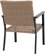 C-Hopetree Outdoor Lounge Chair for Outside Patio Porch, Metal Frame, Natural All Weather Wicker - Image 5
