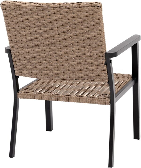 C-Hopetree Outdoor Lounge Chair for Outside Patio Porch, Metal Frame, Natural All Weather Wicker - Image 5