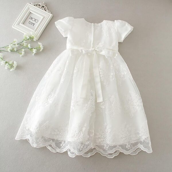 Leideur Baby Long Christening Gowns White Baptism Dress Special Occasion Dresses for Girls Birthday - Image 6