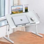 Zapuno Laptop Bed Desk, Height & Angle Adjustable Laptop Bed Tray Table Laptop Bed Stand with Tablet & Phone Slot, Light Weight Foldable Portable Lap Desk for Couch Chair Floor Desk for Adults, Kids - Image 6